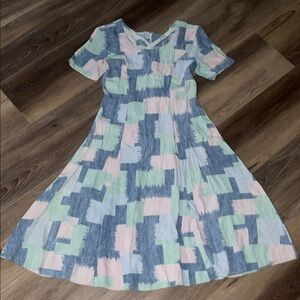 Zoompy Vintage Multicolor Patchwork Midi Dress